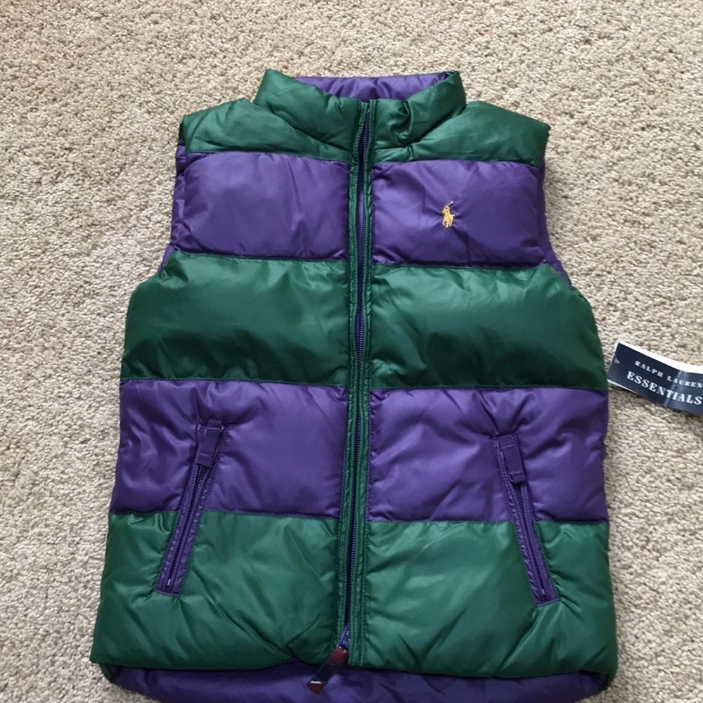 New! Ralph Lauren kids SZ 6X purplecombo downvest